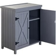 thumbnail image 2 of Outdoor Storage Box, Tool Shed,Outdoor Storage Cabinet,with Galvanized Top and Two Shelves for Yard Tools or Pool Accessories, Grey Deck Box,Steel,Wood Deck Box Outdoor, 2 of 8