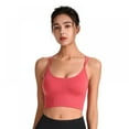 thumbnail image 2 of Baywell Cross Back Sport Bras Padded Strappy Criss Cross Cropped Bras for Yoga Workout Fitness Low Impact Orange, 2 of 13
