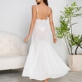 thumbnail image 6 of Women's Mesh Dress Slip Cowl Neck Maxi Dress Bodycon Mermaid Long Evening Dress for Party Cocktail Wedding Guest Prom White M, 6 of 7
