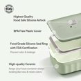 thumbnail image 3 of fafa-Ceramic Food Storage Container with Airtight Lid, 28 oz Bento Lunch with Airlock Lid, Stackable Bento Box Microwaveable, Reusable and Dishwasher Safe, for Office Work and Travel, Cozy Greenish, 3 of 4