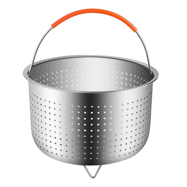 304 Stainless Steel Rice Cooker Steam Basket Pressure Cooker Anti-scald Steamer Multi-Function Fruit Cleaning Basket