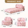 thumbnail image 3 of JONPONY Folding Sofa Bed, Convertible Sleeper Chair Couch with Pillow, Foldable Mattress Futon with Back Support, Portable Sleeper Chair Bed Comfort Floor Sofa for Living Room Bedroom, Single, Pink, 3 of 10