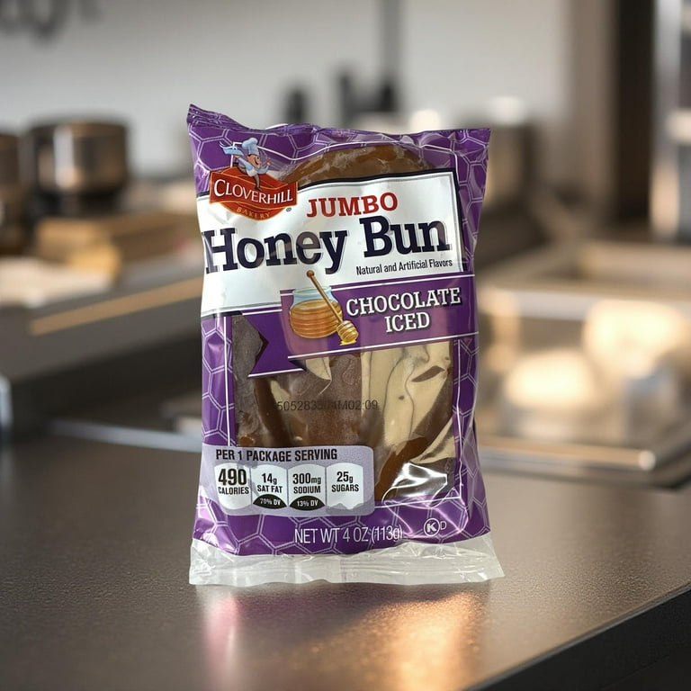 Cloverhill Big Honey Jumbo Honeybuns, Chocolate Iced, Pack of 6