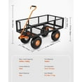 thumbnail image 2 of Steel Garden Cart, 900 Lbs Heavy-Duty Wagon Cart on Wheels, Metal Yard Utility Wagon Carts with 180° Rotating Handle, 13 Inch All-Terrain Tires, Removable Mesh Side Panels, for Outdoor, 2 of 7