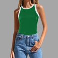 thumbnail image 2 of HBFAGFB Débardeurs pour Femmes Mode Col Rond Sans Manches Hauts Ajustés Légers Gilet Polyvalent Vert Taille g, 2 of 4