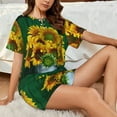 thumbnail image 4 of Sikiie Sunflowers in Bucket Womens Pajama Sets Short Sleeve Top With Pants Sleepwear 2 Piece Lounge Set3X-Large, 4 of 6