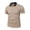 Khaki, variant on Dolkfu Short Sleeve Golf Shirts for Men Blue Minimalist Collared Button Tops Modern Casual Fashion Patchwork Polos Navy,S