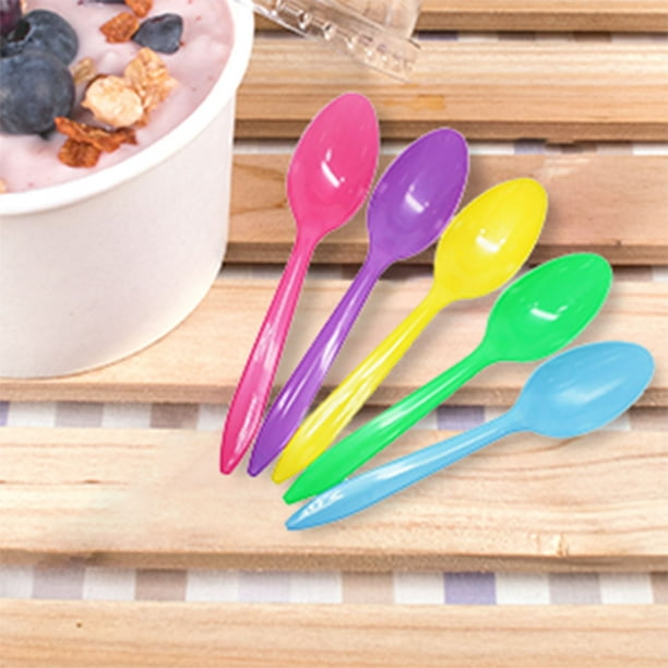Karat U2008 (Rainbow) Medium Weight Plastic Disposable Tea Spoons for