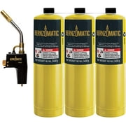 Bernzomatic Map Pro Gas Cylinder 3-Pack with Advanced Performance Torch (MG9/TS4000T)