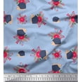 thumbnail image 1 of Soimoi Japan Crepe Satin Fabric Leaves,Floral & Hedgehog Kids Decor Fabric Printed Yard 42 Inch Wide, 1 of 1