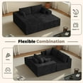 thumbnail image 6 of Daluvenix 111” Modular Sectional Sofa, Cloud Sectional Couch with L-Shape Chaise, Upholstered Comfy Deep Seat Couch for Living Room Bedroom, No Assembly Required, Black(corduroy Fabric), 6 of 9