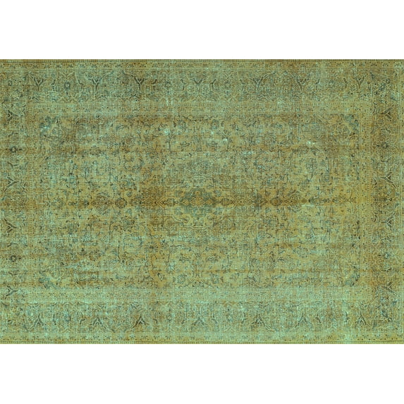 Ahgly Company Machine Washable Indoor Rectangle Persian Turquoise Blue Traditional Area Rugs, 4' x 6'