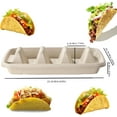 thumbnail image 2 of 50 PCS Disposable Taco Holders for party, HIA Premium Paper Taco Plates, Taco Tray Stand for 3 Tacos, Taco Bar Serving Set for a Party, Taco Plates with Dividers, Taco Tuesday, 2 of 8