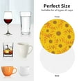 thumbnail image 6 of Honeii Sun Flowers print Leather Coaster Set of 4, ideal for safeguarding your furniture from drinks spills and effortless cleanup-Round Shape, 6 of 6