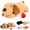 Brown, variant on Cat Calming Toy with Realistic Heartbeat Soft Plush Soothing Interactive with Calming Heartbeat Sound Comfort Anxiety Relief & Stress for Cats and Dogs Sleep