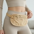 thumbnail image 3 of allydrew Slim Fanny Pack, Hidden Money Belt, Secure Travel Pouch Protects Cash, Cards, Passport, Travel Documents, and Smartphone, Beige, 3 of 5