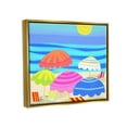 thumbnail image 4 of Stupell Industries Vibrant Sun Umbrellas Summer Beach Shore Scene Graphic Art Metallic Gold Floating Framed Canvas Print Wall Art, Design by Maret Hensick, 4 of 5
