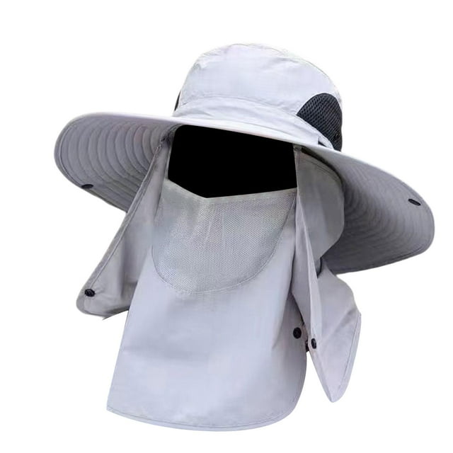 Sombrero para el sol, sombrero tipo cubo, protector solar, plegable, ligero, con cuello desmontable. Gris claro