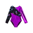 thumbnail image 3 of Lejafay Kids Girls Shiny Long Sleeve Gymnastics Leotards Ballet Unitards Dance Tops Athletic Purple 4, 3 of 6