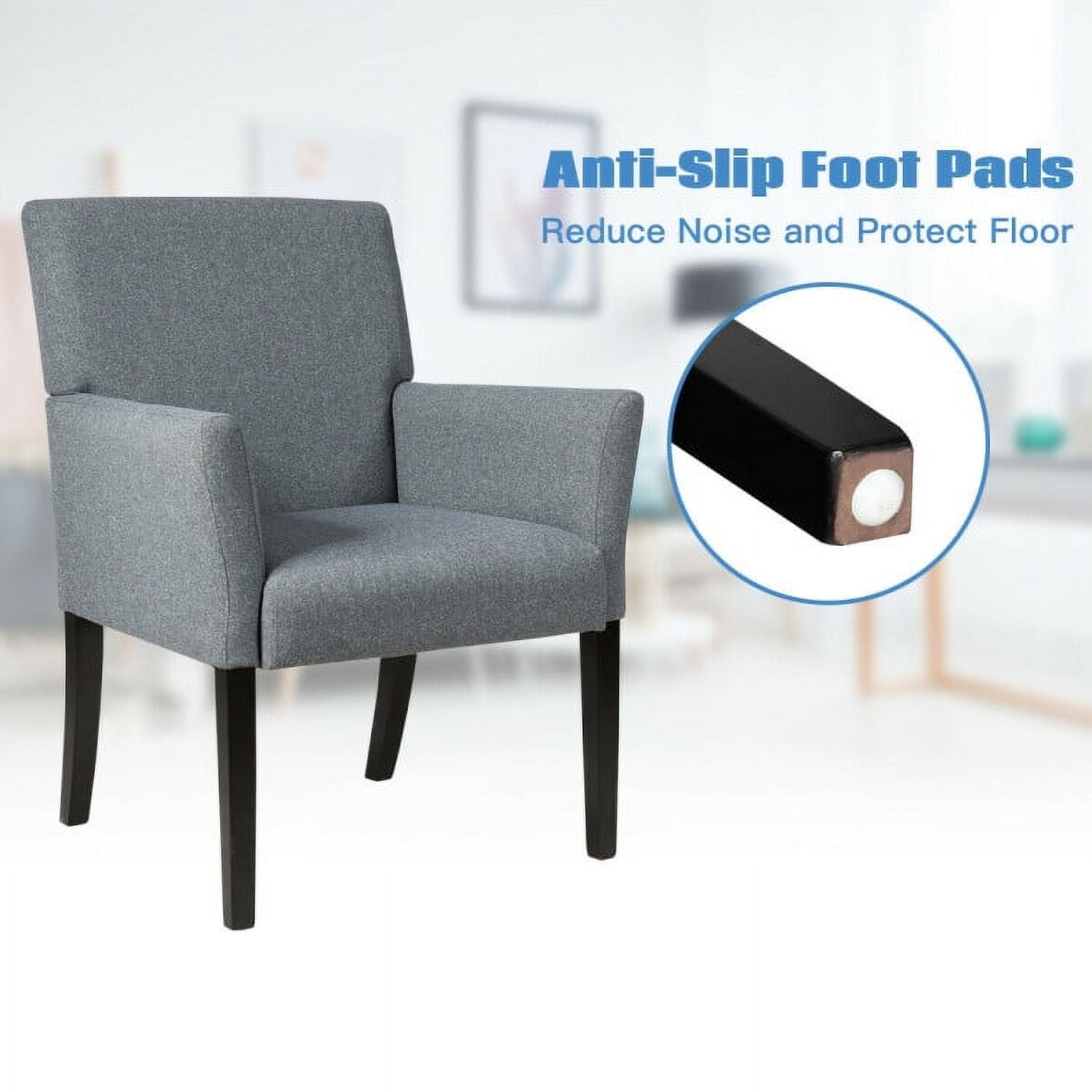 Finihen Executive Guest Chair, Reception Waiting Room Arm Chair, Upholstered Reception Chair with Padded Arms, Backrest, for Meeting Room, Conference Room Chairs, Gray Finihen Executive Guest Chair, Reception Waiting Room Arm Chair, Upholstered Reception Chair with Padded Arms, Backrest, for Meeting Room, Conference Room Chairs, Gray