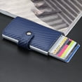 thumbnail image 4 of Men Wallet Multifunctional Automatic Large Capacity Multi Pockets Carbon Fiber Texture RFID Protection Faux Leather Male Purse Coin Bag Business Card Holder for Daily Use, 4 of 7