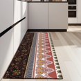 thumbnail image 4 of Black Boho Oriental Flowers and Paisleys Pattern Kitchen Rug Mat,Kitchen Runner Rugs Non Skid Washable,Decorative Kitchen Floor Mats for Kitchen,Sink,Laundry,17"X47", 4 of 5
