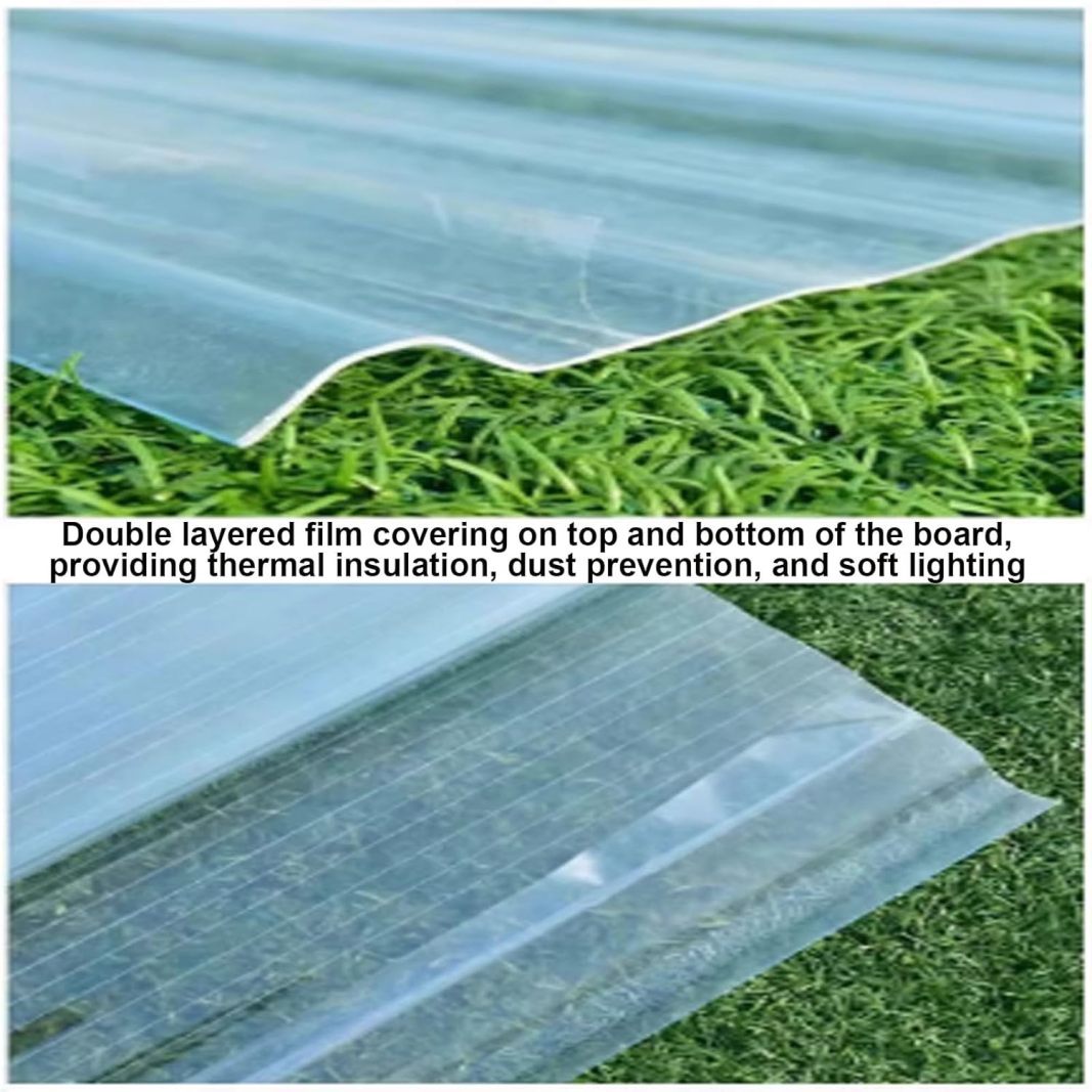 1mm Clear Roof Sheet,Corrugated Roofing Sheets,1/3/5/8/10/12/15 Pcs Fiberglass Daylighting Panels,Dustproof Daylighting Panels,Waterproof Roofing Tiles,Easy to Bend and Cut (35x28in,3 Pcs)