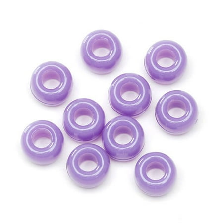Darice Opaque Purple Plastic Pony Beads, 9mm, 1000