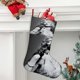 thumbnail image 2 of Madonna Tema: Calcetines de Navidad, fino lino blanco para colgar en escaleras y chimenea, decoración navideña para el hogar, regalo de Navidad. 45cm × 32cm, 2 of 5