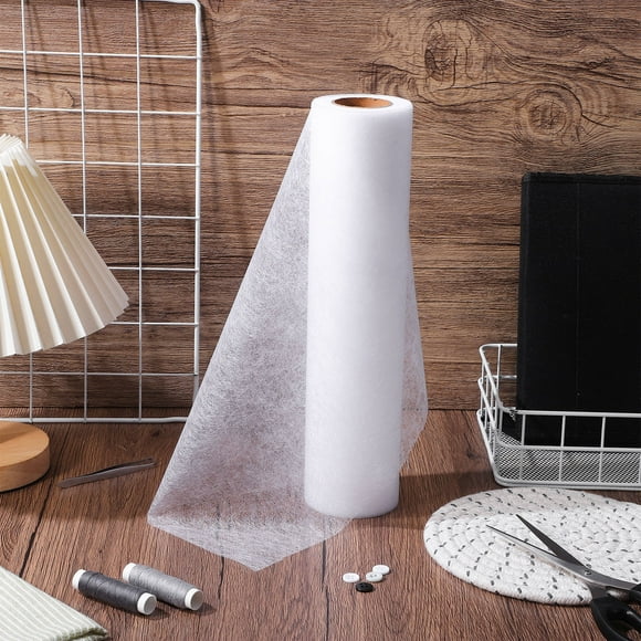 OUNONA 1 Rouleau Blanc Non Tissé Fusionnable Entretoissage pour Fournitures de Couture DIY et Projets de Courtepointe Adhésif Double Face