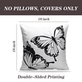 thumbnail image 3 of LALILO Throw Pillow Covers Black Butterfly White Butterfly Black White Flower Wings Black And White Card Flying Set of 2 Square 18 x 18 Inch Pillowcase, 3 of 5