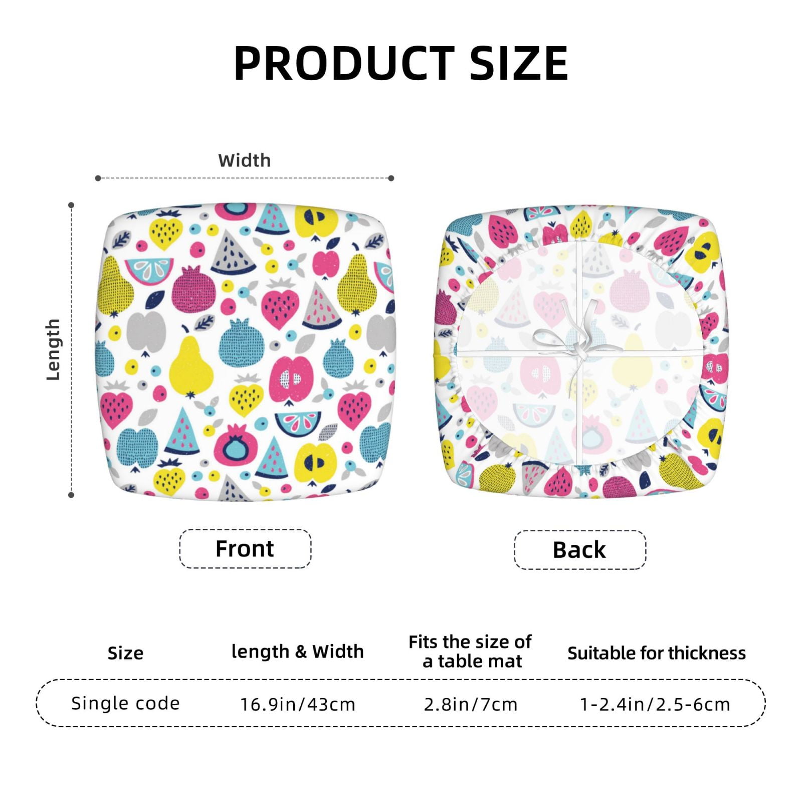 Vsdgher Doodle Fruits Couch Cushion Covers, Non-Slip Sofa Seat Cushion Slipcovers, Soft Couch Covers（Don't include seat cushion）Six Piece