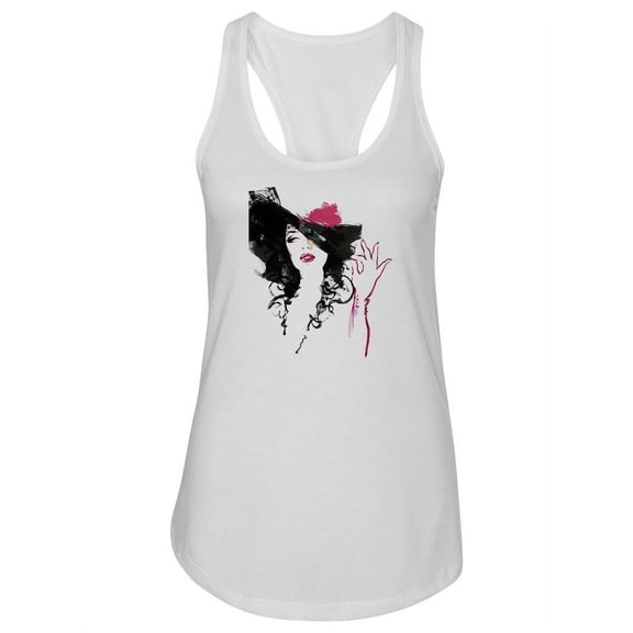 Woman With Hat Racerback Tank Women -Image by Shutterstock, Female x-Large