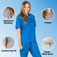 thumbnail image 4 of Women's Scrub Sets, Scrub Top and Pants (Royal Blue, Small), 4 of 7