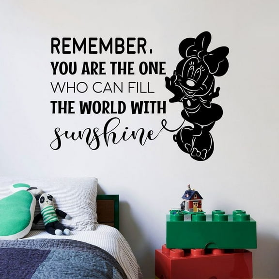 Remember You Are The One Quote Mickey Disney Cartoon Quotes Wall Sticker Art Decal for Girls Boys Room Bedroom Nursery Kindergarten Fun Home Decor Stickers Wall Art Vinyl Decoration Size (35x40 inch)