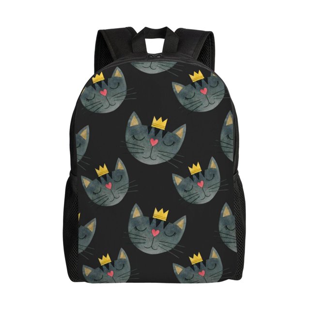 Wukai Faces Of The Cat Print Travel Laptop Backpack - Waterproof, Anti-Theft, Slim and Sturdy College & Business Backpack