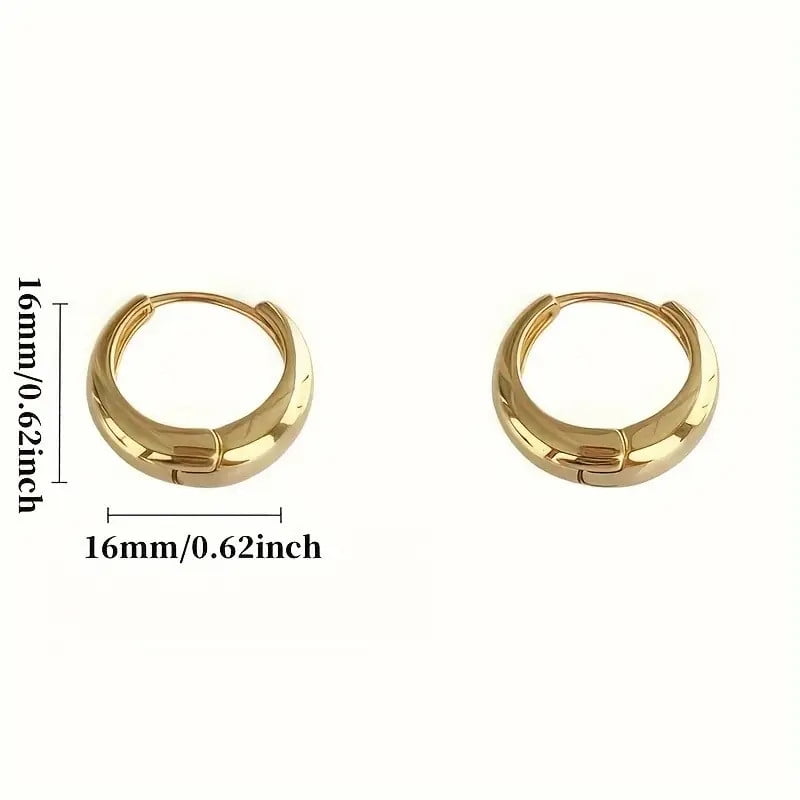 Bluebell Jewels Hoop Thick Dangle Earrings 14k Yellow Gold Plated for Women
