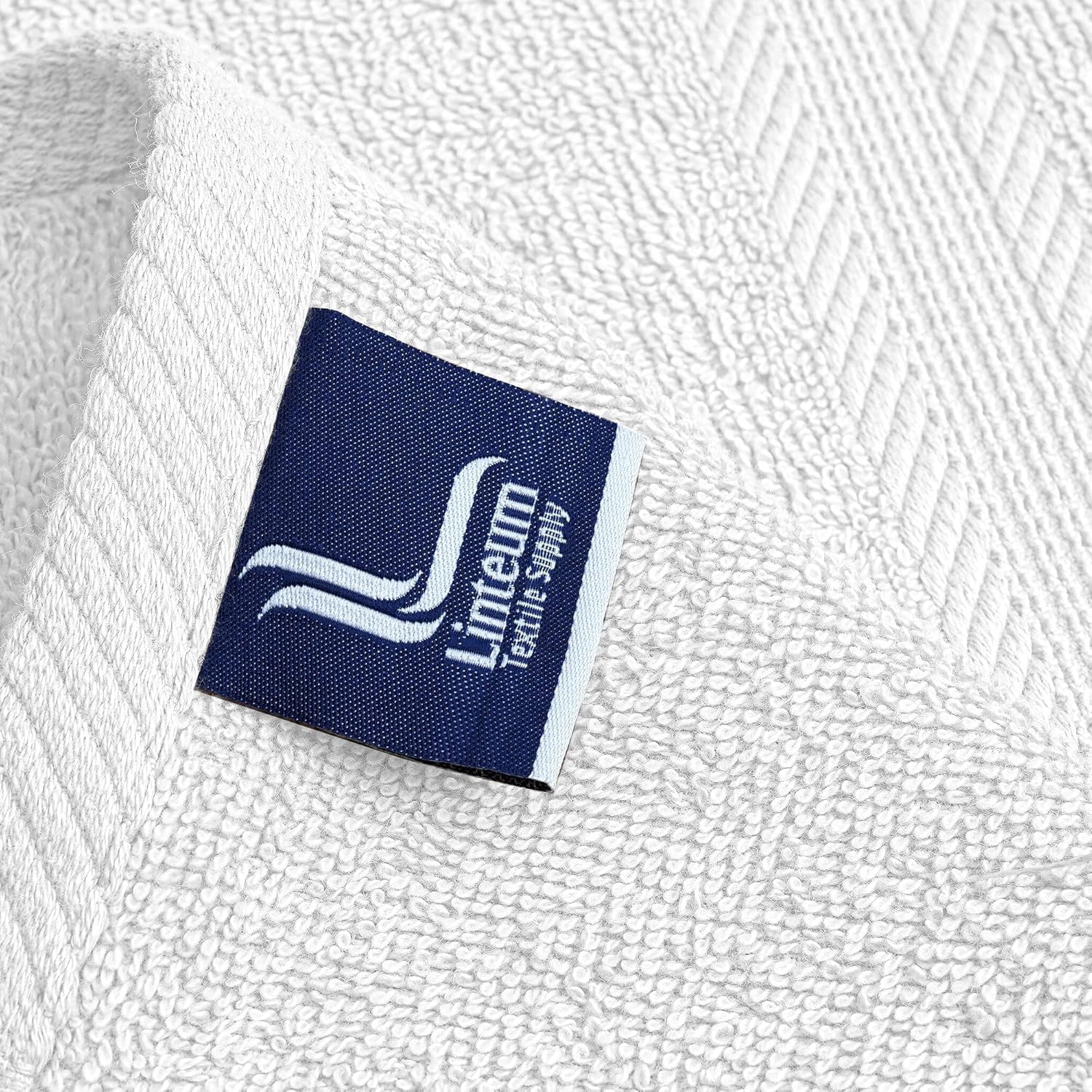 Linteum Textile Face Towel Set, 13x13 Inch, 100% Soft Cotton, 16 Single Ring Spun Washcloths, Absorbent & Durable Face Towel for Household, Spa, Gym and Hotels - 24 Pack (White)