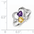 thumbnail image 3 of Sterling Silver Rhodium Amethyst & Citrine Diam. Ring (Size 7) Made In China qr4568ci-7, 3 of 3