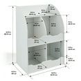 thumbnail image 5 of Badger Basket Children’s Wooden Four-Bin 34 gal Toy Storage Cubby with Bookshelf, White, 5 of 10