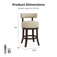 thumbnail image 2 of Tela Wood Counter Stools, Beige, Set of 2, 2 of 8
