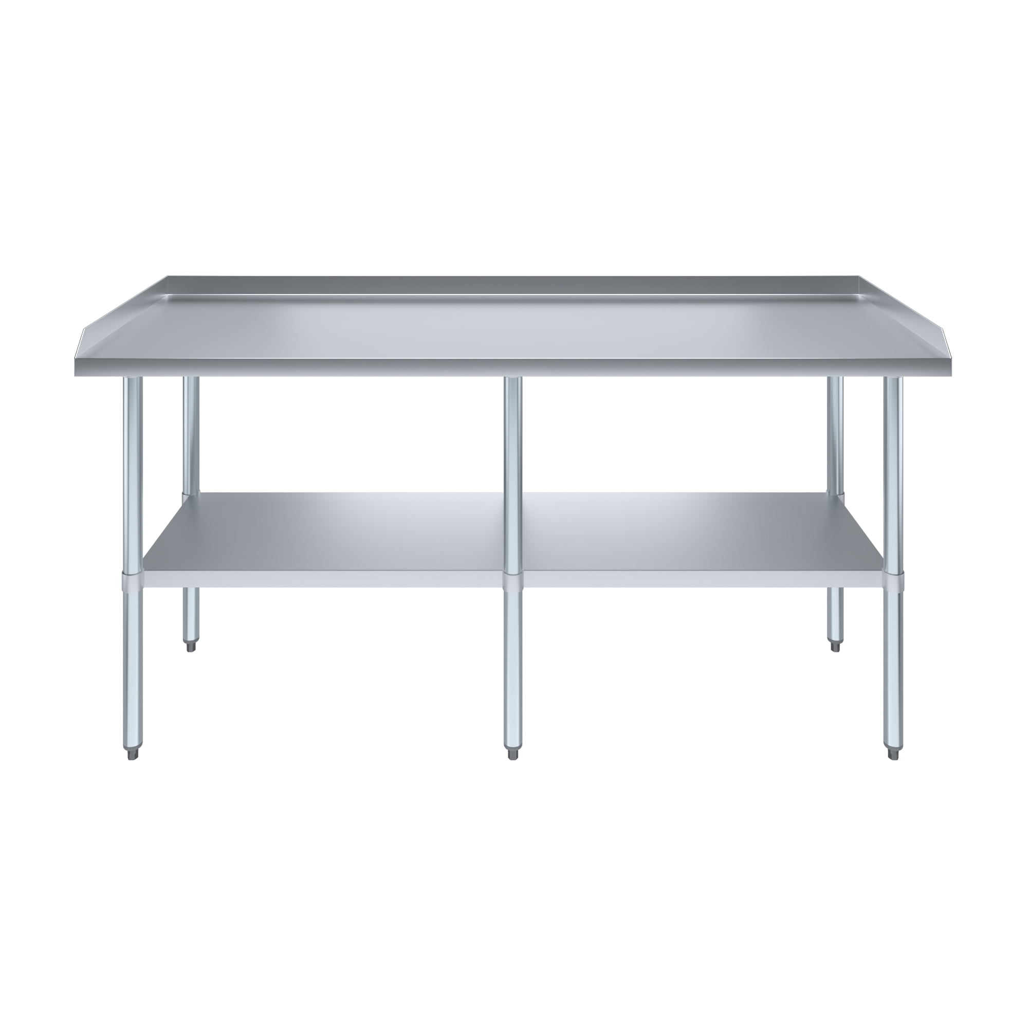 AmGood 72" Long x 24" Deep Commercial Work Table with Backsplash and Sidesplashes | Stainless Steel Prep Table for Kitchen, Restaurant, Garage, Laundry | NSF