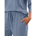 thumbnail image 5 of Fantaslook Pajamas Sets for Women Casual Two Piece Lounge Sets 3/4 Sleeve Crew Neck Top Wide Leg Pants Vacation Travel Outfits, 5 of 9