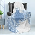 thumbnail image 4 of Geometric Soft Flannel Fleece Throw Blanket, Old Worn out Greek Mosaic Pattern Antique Historical Round Tile Artwork, Cozy Plush for Indoor and Outdoor Use, 50" x 60", Pale Blue, by Ambesonne, 4 of 5