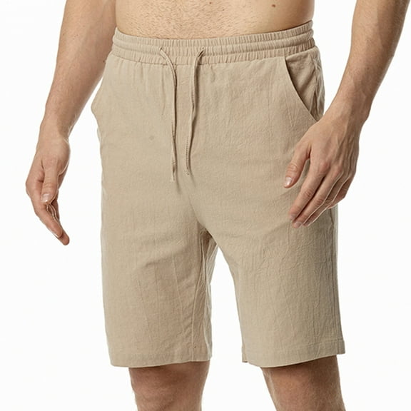 Fheaev Cargo Shorts For Men Men Solid Pocket Elastic Waist Straight Half Shorts Pants Sport Pants