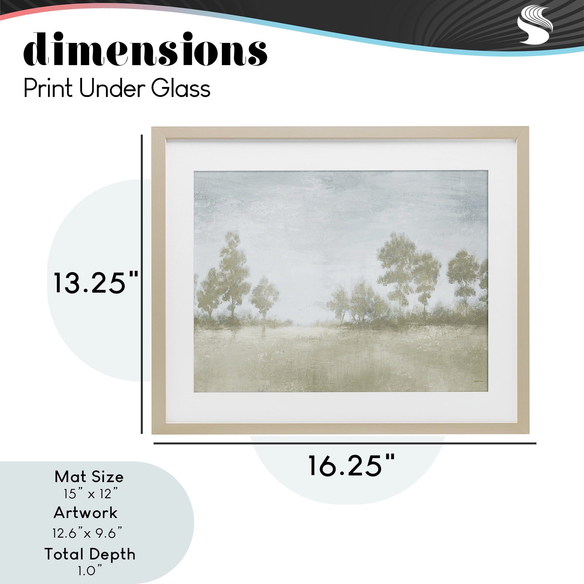 Stupell Industries Soft Distant Valley Landscape Birch Framed Print Under Glass, design by Michael Marcon