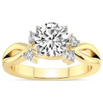 IGI Certified 5 Carat Round Shape Lab Grown Diamond Engagement Ring | 14K Yellow Gold |Twisted Blossom Diamond Ring | FG-VS1-VS2 Quality Friendly Diamonds