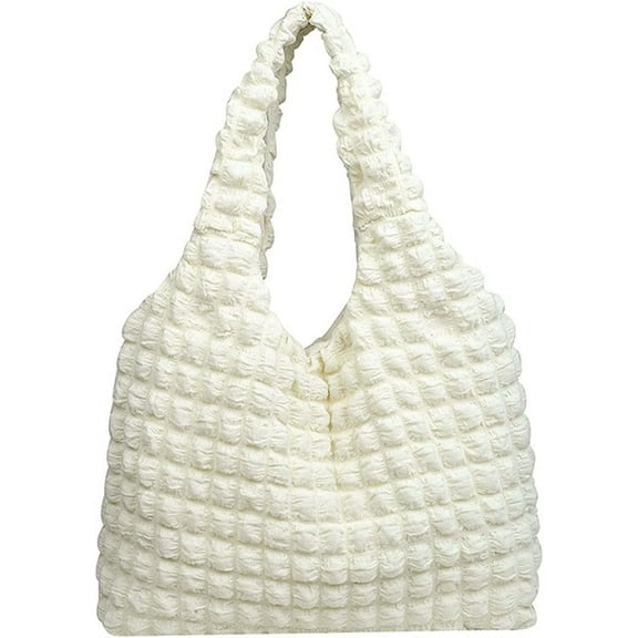 Kukuzhu Tote Bag for Women Canvas Hobo Purses Bubble Shoulder Bag Casual Handbag Beach Tote Bag Shopping Bag