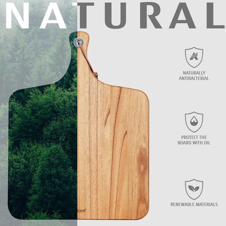 Hecef Square Wooden Cheese Board with Handle photo 8