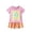 a-Pink4028, variant on VNKIDY Girls Kids 2 Piece Casual Outfit Short Sleeve Crewneck Sun Print Sunny Lettering TShirts Matching Striped Loose Fit Shorts For Summer Daily Wear Pink 120